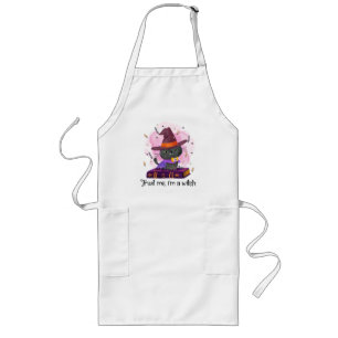 Trust Me I'm A Witch – Witch Cat on Magic Book Long Apron