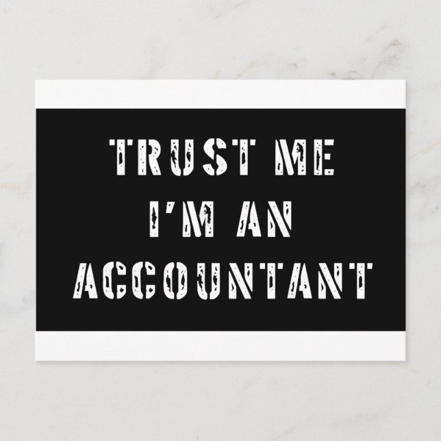 Trust Me I'm An Accountant Postcard (Front)