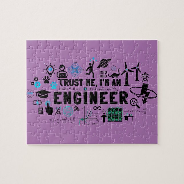 TRUST ME, I'M AN ENGINEER feat Maxwell equations Jigsaw Puzzle (Horizontal)