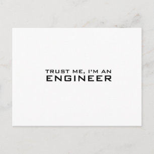 Trust me, i'm an engineer postcard