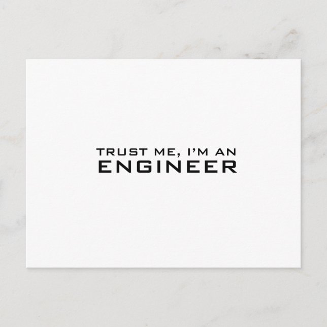 Trust me, i'm an engineer postcard (Front)