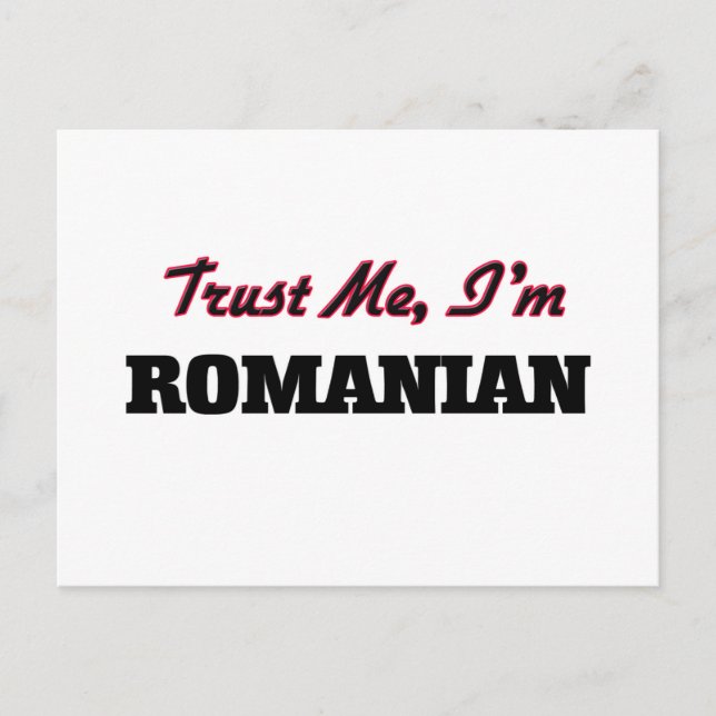 Trust me I'm Romanian Postcard (Front)