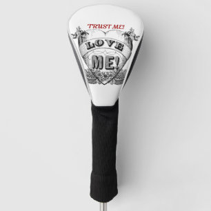 trust me, love me, simple classic valentines day golf head cover