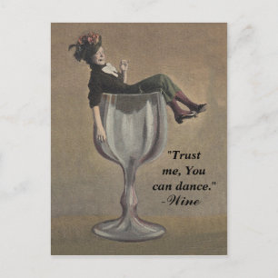 Trust me you can dance wine party girl Postcards