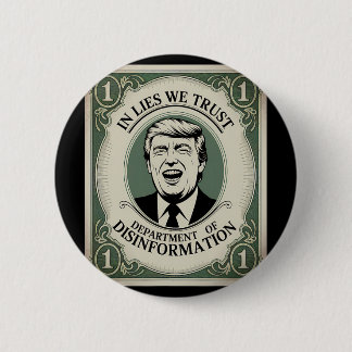“trust Nobody” - Trump Banknote Parody _1 6 Cm Round Badge