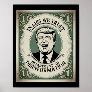“trust Nobody” - Trump Banknote Parody Poster