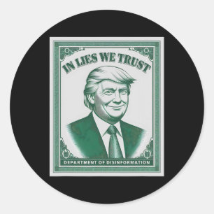 “trust Nobody” - Trump Nknote Parody Classic Round Sticker