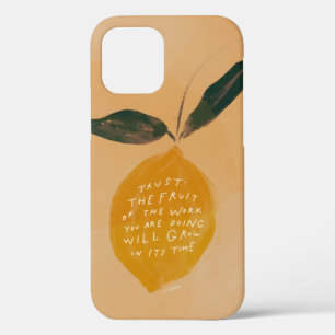 Trust quote and lemon  - inspirational yellow iPhone 12 case