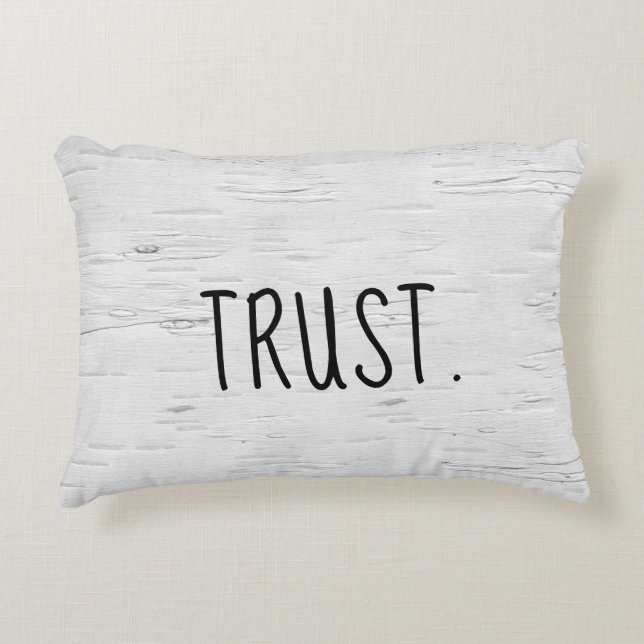 TRUST Text On Birch Tree  Accent Pillow (Front)