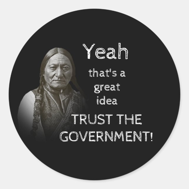 Trust The Government Classic Round Sticker (Front)