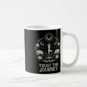 Trust The Journey Yoga Spiritual Boho Lotus Moon Coffee Mug