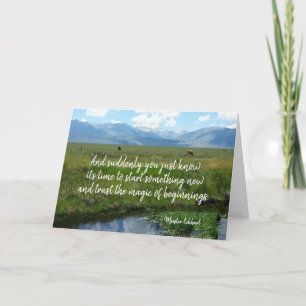 Trust the magic of beginnings, inspirational thank you card
