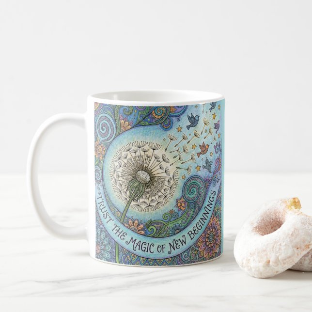 Trust The Magic of New Beginnings Personalized Mug (With Donut)