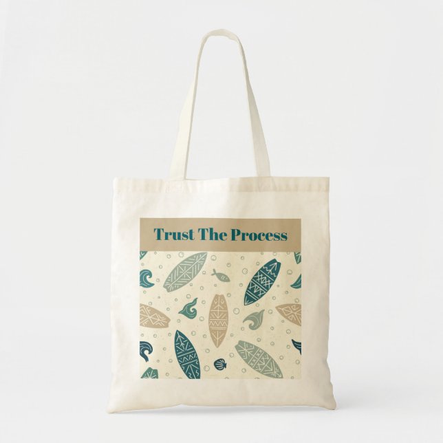 Trust The Process Coastal Surf Board Tote Bag (Front)