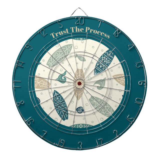 Trust The Process Coastal Surfboard Dartboard (Front)