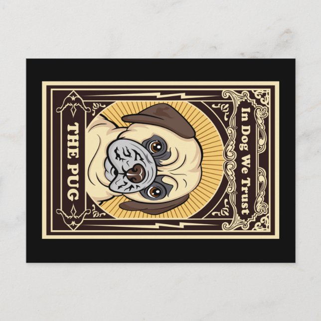 Trust The Pug Postcards (Front)