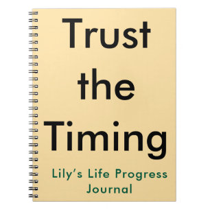 Trust the Timing Custom Name healing journey Notebook