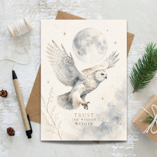 Trust the Wisdom Within Snowy Owl Holiday Card