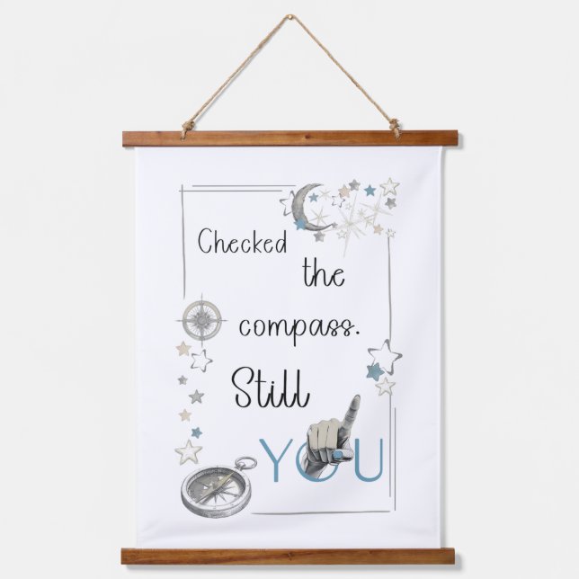 Trust Your Inner Compass. Self Care Afirmation Hanging Tapestry (Front)