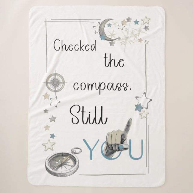 Trust Your Inner Compass. Self Care Afirmation Sherpa Blanket (Front)