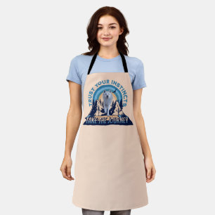 Trust Your Instincts Arctic Wolf Adventure Art Apron