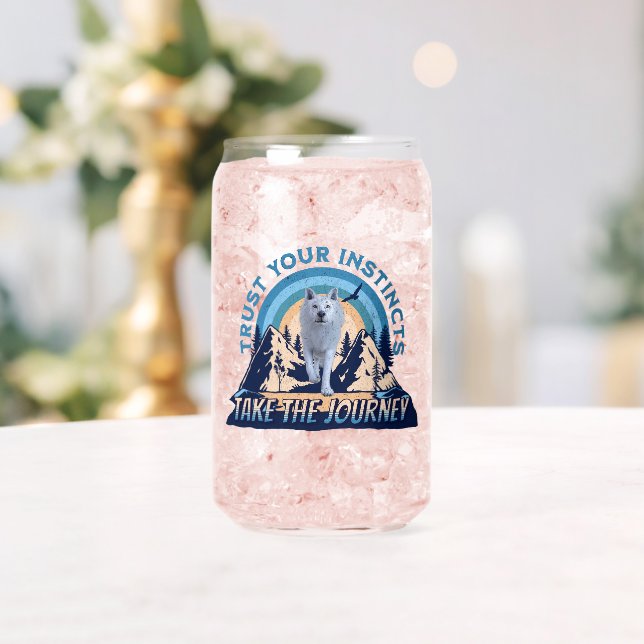 Trust Your Instincts Arctic Wolf Adventure Art Can Glass (Insitu (Wedding))