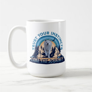Trust Your Instincts Arctic Wolf Adventure Art Coffee Mug