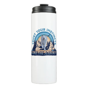Trust Your Instincts Arctic Wolf Adventure Art Thermal Tumbler