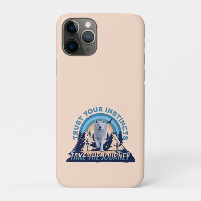 Trust Your Instincts Arctic Wolf T-Shirt Case-Mate iPhone Case (Back)