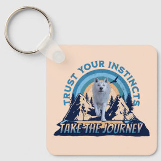 Trust Your Instincts Arctic Wolf T-Shirt Key Ring