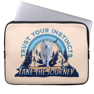 Trust Your Instincts Arctic Wolf T-Shirt Laptop Sleeve