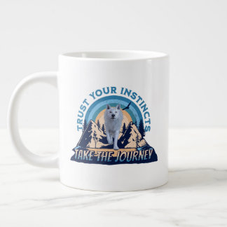 Trust Your Instincts Arctic Wolf T-Shirt Large Coffee Mug