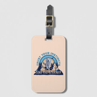Trust Your Instincts Arctic Wolf T-Shirt Luggage Tag