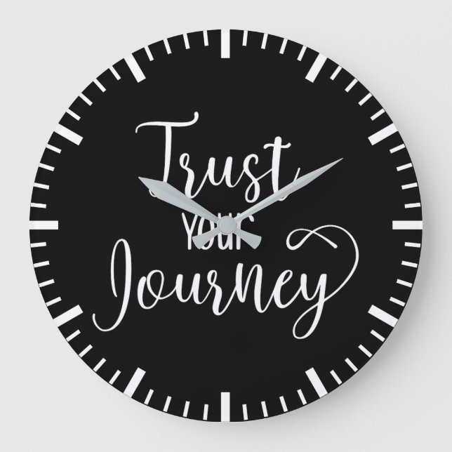 Trust Your Journey, Gym Hustle Success Motivation Large Clock (Front)