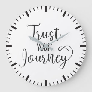 Trust Your Journey - Success Hustle Motivation Large Clock