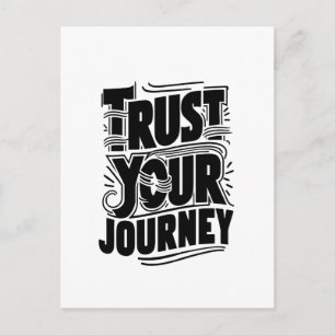 Trust Your Journey Vertical Typography Art Postcard