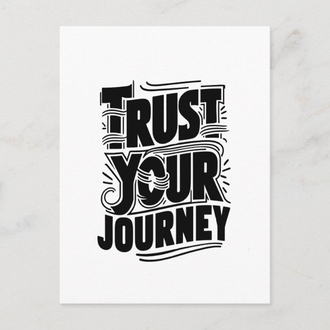 Trust Your Journey Vertical Typography Art Postcard (Front)