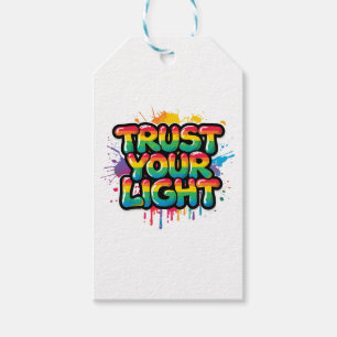 Trust Your Light Rainbow Pride Quote Gift Tags
