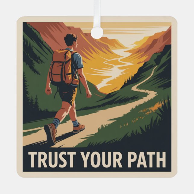 Trust Your Path Metal Tree Decoration (Front)