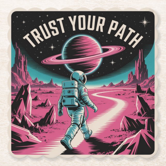 Trust Your Path Paper Coaster (Front)