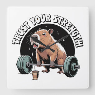 Trust Your Strength Square Wall Clock