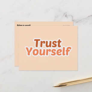 Trust Yourself Minimalist Boho Motivational  Postcard