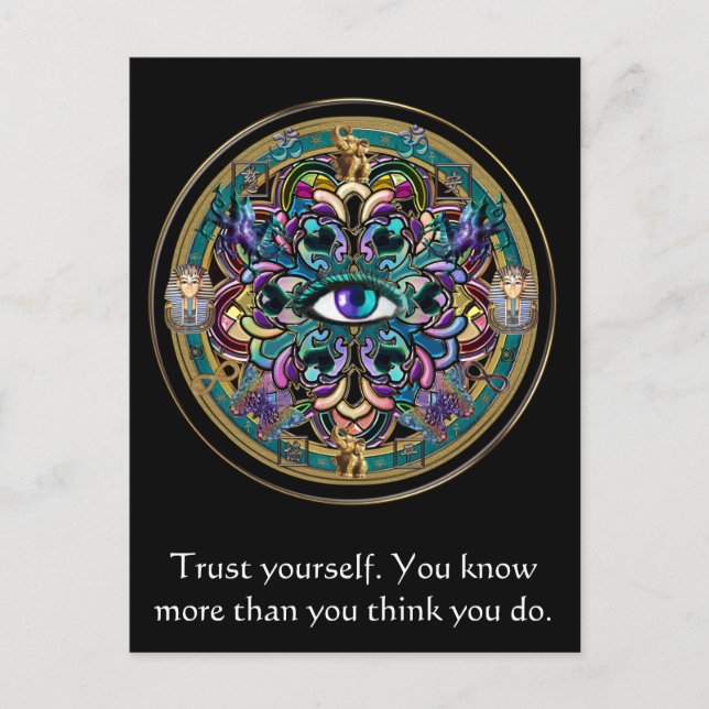 Trust Yourself ~ The Eyes of the World Mandala Postcard (Front)