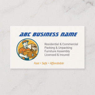 Trusted Movers Packing Services Moving Company Business Card