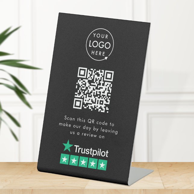 Trustpilot Review us Black Business QR Code Pedestal Sign (Creator Uploaded)
