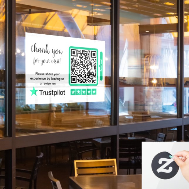 Trustpilot Reviews | Business Review Link QR Code (Restaurant Window)