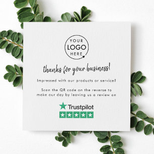 Trustpilot Reviews Business Review Link QR Code Square Business Card