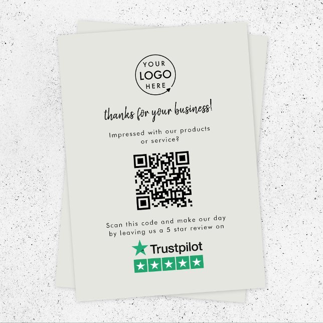 Trustpilot Reviews | Business Review Us Gray QR Enclosure Card (Creator Uploaded)