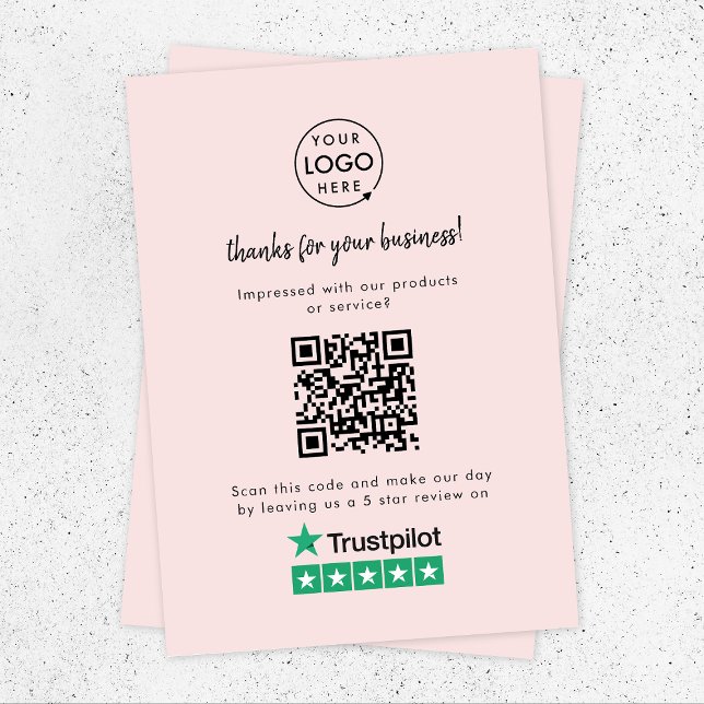 Trustpilot Reviews | Business Review Us Pink QR Enclosure Card (Creator Uploaded)