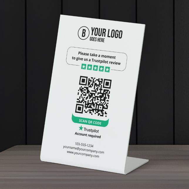 Trustpilot Reviews QR Code Rate My Business 5 Star Pedestal Sign (Creator Uploaded)